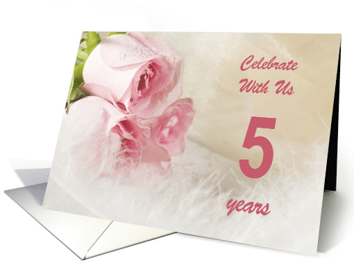 5th Wedding Anniversary Party Invitation, Pink Roses card (790379)