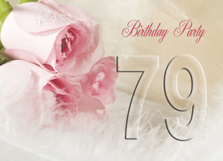 79th Birthday Party Invitation, Pink Roses