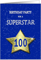 100th Birthday Party Invitation for a Superstar card