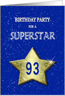 93rd Birthday Party Invitation for a Superstar card