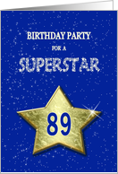 89th Birthday Party Invitation for a Superstar card