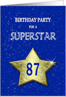 87th Birthday Party Invitation for a Superstar card