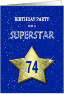 74th Birthday Party Invitation for a Superstar card