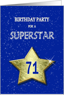 71st Birthday Party Invitation for a Superstar card