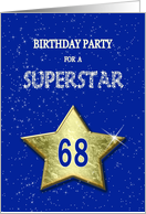 68th Birthday Party Invitation for a Superstar card