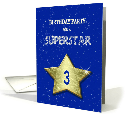 3rd Birthday Party Invitation for a Superstar card (799261)