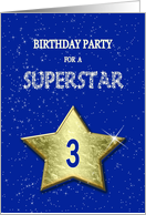3rd Birthday Party Invitation for a Superstar card