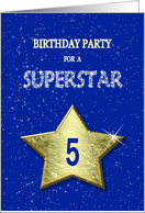 5th Birthday Party Invitation for a Superstar card