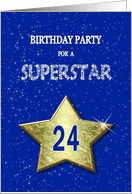 24th Birthday Party Invitation for a Superstar card