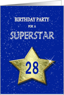 28th Birthday Party Invitation for a Superstar card