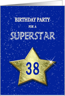 38th Birthday Party Invitation for a Superstar card