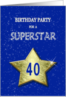 40th Birthday Party Invitation for a Superstar card