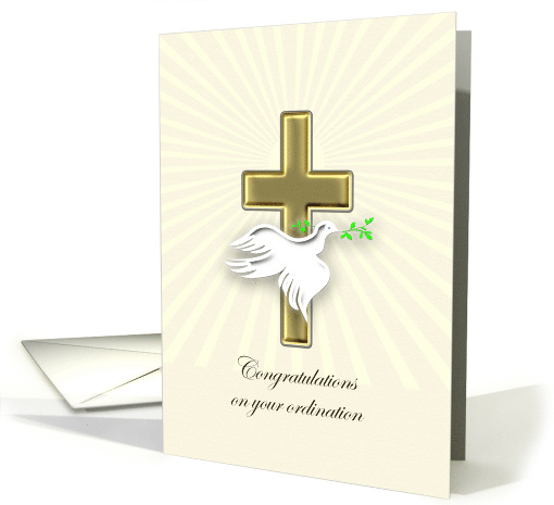 Ordination Congratulations with a Golden Cross card (818185)