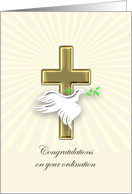 Ordination Congratulations with a Golden Cross card