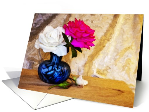 Roses in a vase note card (820627)
