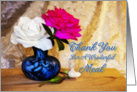 Roses in a vase to say thank you for a meal card