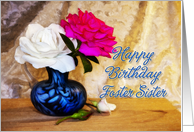 Foster Sister Birthday Roses card