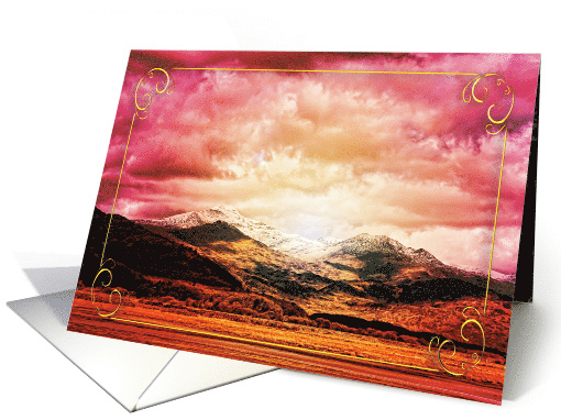 Sunset on the mountains card (822226)