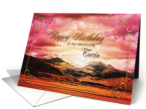 Twin Birthday Sunset on the Mountains card (822232)