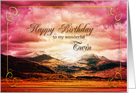 Twin Birthday Sunset on the Mountains card