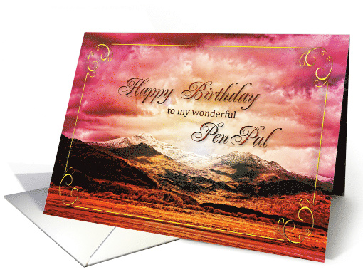 Pen Pal Birthday Sunset on the Mountains card (822238)