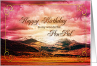 Pen Pal Birthday Sunset on the Mountains card
