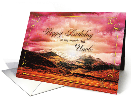 Uncle Birthday Sunset on the Mountains card (822239)