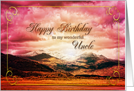 Uncle Birthday Sunset on the Mountains card