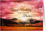 Partner Birthday Sunset on the Mountains card