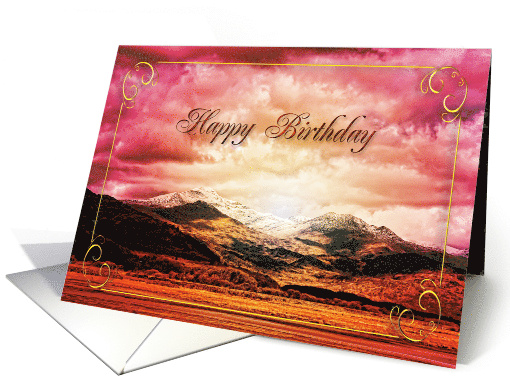 Happy Birthday Sunset on the Mountains card (822251)