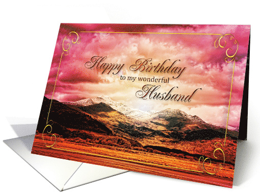 Husband Birthday Sunset on the Mountains card (822259)