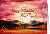 Great Uncle Birthday Sunset on the Mountains card