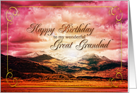 Great Grandad Birthday Sunset on the Mountains card