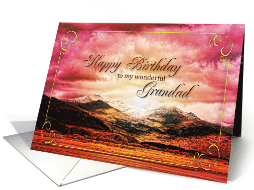 Grandad birthday showing a sunset on the mountains card (822265)