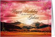 Godson Birthday Sunset on the Mountains card