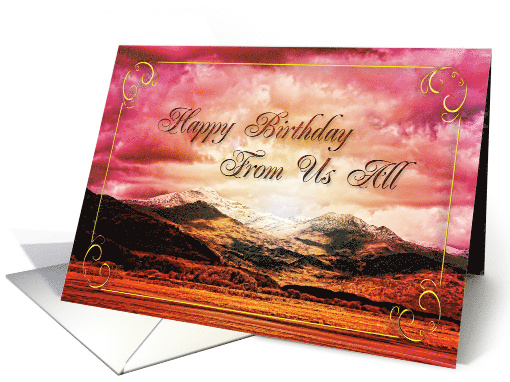 From Us All Birthday Sunset on the Mountains card (822268)