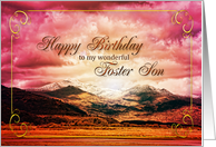Foster Son Birthday Sunset on the Mountains card