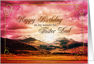 Foster Dad Birthday Sunset on the Mountains card