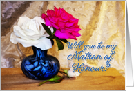 Matron of Honour Invitation Roses card