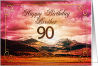 90th Birthday for Brother Sunset on the Mountains card