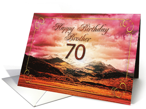 70th Birthday for Brother Sunset on the Mountains card (824049)