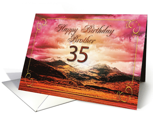 35th Birthday for Brother Sunset on the Mountains card (824064)