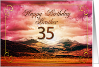 35th Birthday for Brother Sunset on the Mountains card