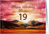 19th Birthday for Brother Sunset on the Mountains card