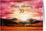 30th Birthday, Sunset on the Mountains card