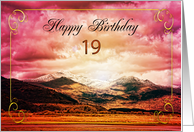 19th Birthday Sunset on the Mountains card