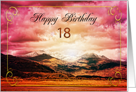 18th Birthday, Sunset on the Mountains card