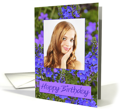 Photo Birthday Purple Flowers card (851547)
