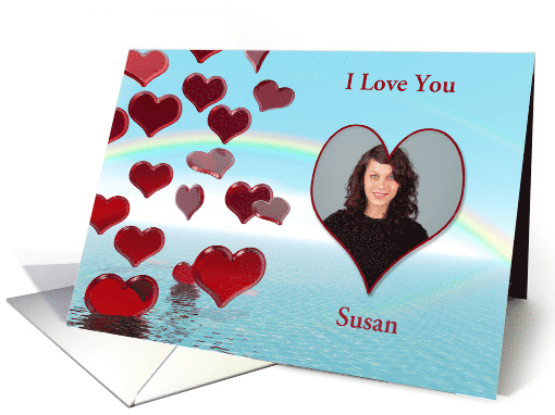 Add a Picture,Falling Hearts to Say I Love you card (851873)