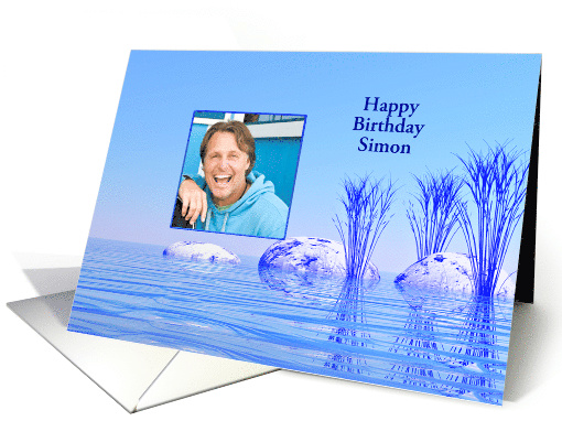 Add a Name Tranquil Water Photo Birthday card (851897)